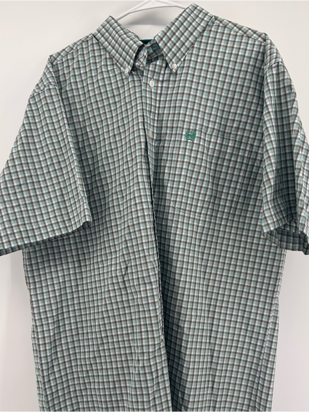 Cinch Button Down Shirt Mens Large Plaid Short Sleeve Western